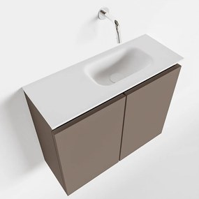 Mondiaz Ture 60cm toiletmeubel smoke met wastafel talc rechts geen kraangat