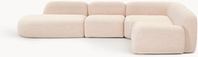 Modulaire bouclé XL hoekbank Wolke met chaise longue
