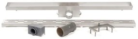BRAUER Douchegoot - zonder flens - 90x7x6.7cm - ondiep - zijuitloop - RVS DR90PS
