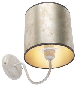 Klassieke wandlamp beige met zinken kap - Matt Klassiek / Antiek E27 rond Binnenverlichting Lamp