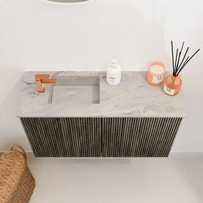 Mondiaz Joya DLux 70cm toiletmeubel shadow met wastafel faye links 1 kraangat glace