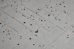 DTG Terrazzo wandtegel 7.5x30cm grijs mat