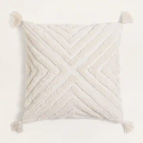 Vierkant Kussen 45x45 Cm Van Katoen Reik Wit - Sklum