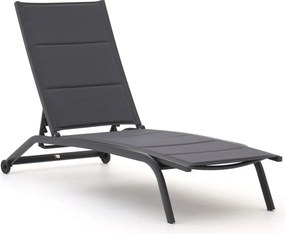 + 15% kassakorting | Verstelbaar ligbed Bellagio | Aluminium | Grijs - Antraciet | Ligbed met wiel | Ligbed stapelbaar | Ligstoel tuin | Strandbed | Kees Smit Tuinmeubelen