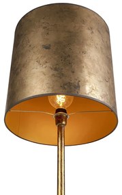 Vintage vloerlamp goud met oud brons kap 40 cm - Simplo Modern E27 Binnenverlichting Lamp