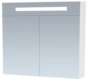 Brauer Promise Deluxe spiegelkast 80cm met 2 deuren en verlichting wit mat