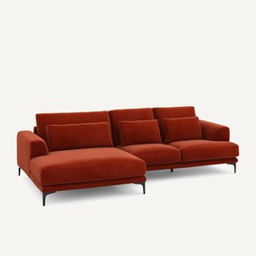 XL hoekbank links in fluweel, MARSILE