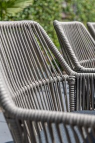 4 Seasons Outdoor Ramblas eetset met Basso tafel Ø160 cm  Tuinset    taupe weerbestendig