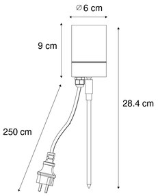 Buitenlamp Prikspot donker groen verstelbaar IP44 - Solo Modern GU10 IP44 Buitenverlichting rond