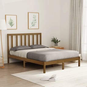 vidaXL Bedframe massief hout honingbruin 120x200 cm