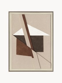 Handbeschilderd canvasdoek Brown Shapes met frame