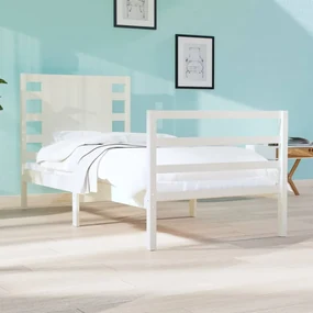 vidaXL Bedframe massief grenenhout wit 90x190 cm 3FT Single