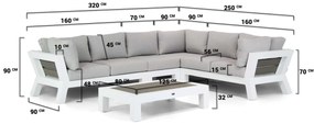 Hoek loungeset 6 personen Aluminium Wit  Santika Furniture Santika Yovita