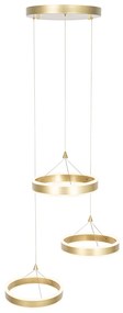 Hanglamp messing rond incl. LED 3-staps dimbaar 3-lichts - Lyani