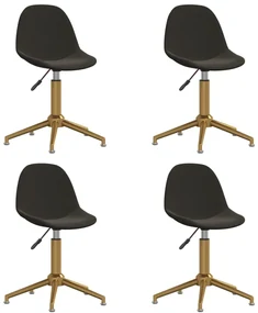 vidaXL Eetkamerstoelen 4 st draaibaar fluweel donkergrijs