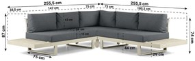 Hoek loungeset 5 personen Aluminium Taupe  Lifestyle Garden Furniture Lorenzo