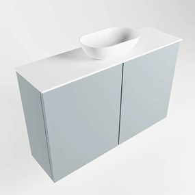 Mondiaz Fowy toiletmeubel 80cm clay met witte waskom midden en kraangat