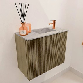 Mondiaz Joya DLux 50cm toiletmeubel dusk met wastafel faye rechts 1 kraangat glace