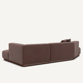 Open rechte hoekbank in linnen fluweel, JACOPO