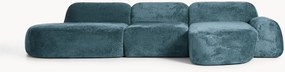 Modulaire teddy-bouclé hoekbank Wolke (4-zits)