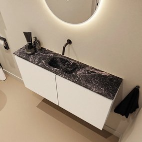 Mondiaz Ture DLux toiletmeubel 100cm talc met wastafel lava midden zonder kraangat