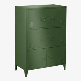 6-deurs Lockerkast Lade 80x40 Cm In Pohpli-staal Groene Pesto - Sklum