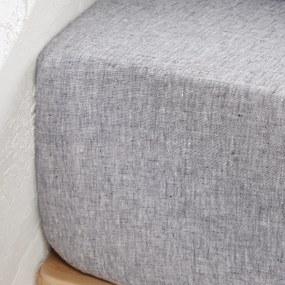 Hoeslaken in gewassen linnen, omslag 35 cm, Linot