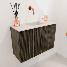 Mondiaz Joya DLux 60cm toiletmeubel shadow met wastafel faye midden zonder kraangat meli