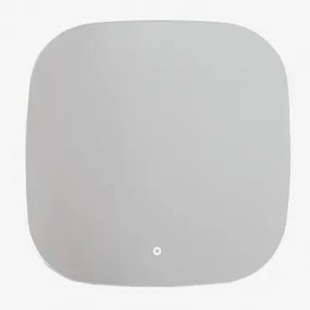 Vierkant Badkamerspiegel Met Led-verlichting En Anti-condens 75x75 Cm Tobie Zilver - Sklum