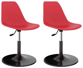 vidaXL Eetkamerstoelen 2 st draaibaar PP rood