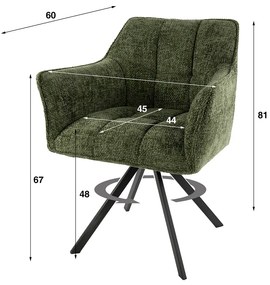 Velvet Eetkamerstoel Draaibaar Groen