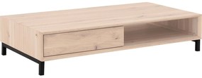 Goossens Salontafel Effect rechthoekig, hout eiken blank, stijlvol landelijk, 140 x 30 x 75 cm