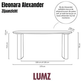Eleonora Alexander Sheesham Eettafel Deens Ovaal 170 Cm - 170 X 100cm.