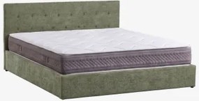Bed Met Opklapbare Gestoffeerde Opbergruimte Abiel 180 X 200 Cm & Chenille Saliegroen & 180 X 200 Cm - Ivanor - Sklum