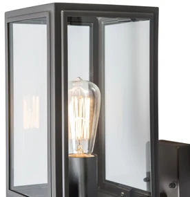 Industriële buitenwandlamp grijs IP44 - Sutton Up Klassiek / Antiek, Landelijk / Rustiek, Retro E27 IP44 Buitenverlichting kubus / vierkant vierkant