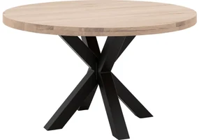 Goossens Eettafel Blade, Strak blad rond 130 x 130 cm 6 cm dik