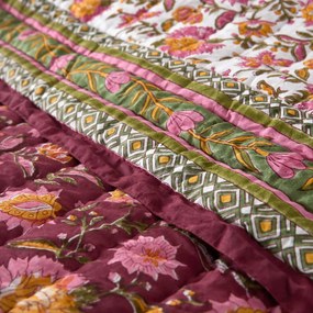 Gewatteerde katoenen sprei met blokprint, Manassi