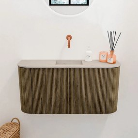 Mondiaz Joya DLux 85cm toiletmeubel ronding links/rechts dusk met wastafel faye midden zonder kraangat opalo