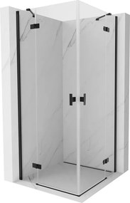 Mexen Mist-H Duo douchecabine scharnierend 110 x 110 cm, transparant, zwart - 8A5-110L-110P-70-00