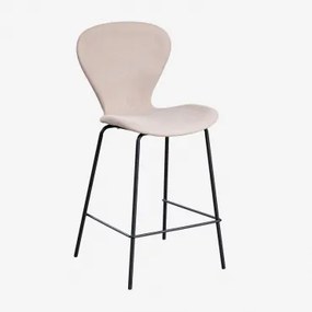 Op Een Hoge Kruk. ↑65 Cm & Zwart & Stof Licht Nude Bruin & Tela - Sklum