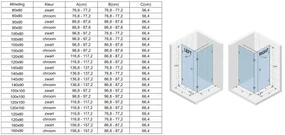 Riho Scandic X204 douchecabine links 90x90cm zwart mat