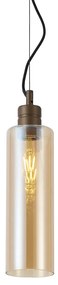 Hotel Chique hanglamp donker brons met amber glas - Stavelot