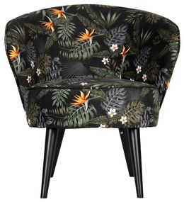 Woood Bo Gebloemde Fauteuil Fluweel