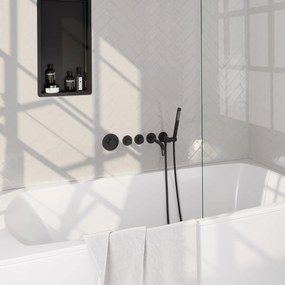 Brauer Stripe inbouw badkraan met staafhanddouche zwart mat
