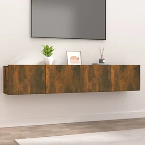vidaXL Tv-meubelen 2 st 80x30x30 cm bewerkt hout gerookt eikenkleurig