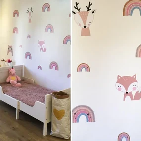 INSPIO Regenbogen in pastelkleuren, muurstickers ROZE