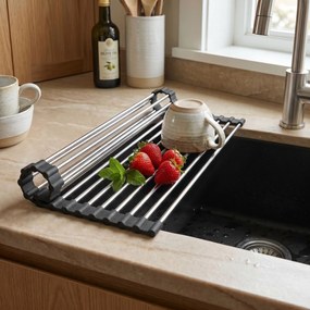Oprolbaar afdruiprek voor gootsteen REA P12298 Black