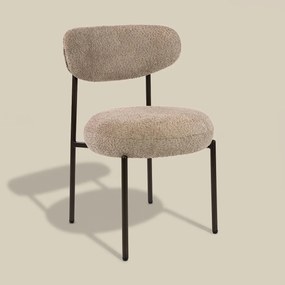 Beige Eetkamerstoel Met Ronde Zitting