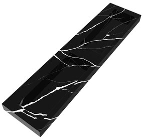 Brauer Coral dubbele wastafel marmerlook 200cm zonder kraangat nero marquina