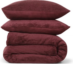 Dekbedovertrek Teddy Fleece– 100% zacht materiaal – 140×220 – bordeaux